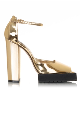 Босоножки "Альба" лак золотистые