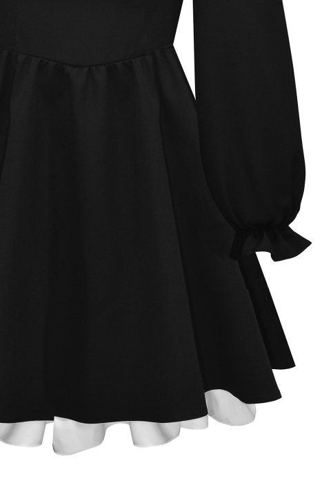 Платье "Юлиана" черное, с белыми вставками