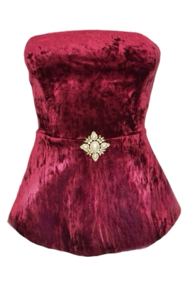 Топ-корсет "Жофруа" бордо, удлинённый, бархат