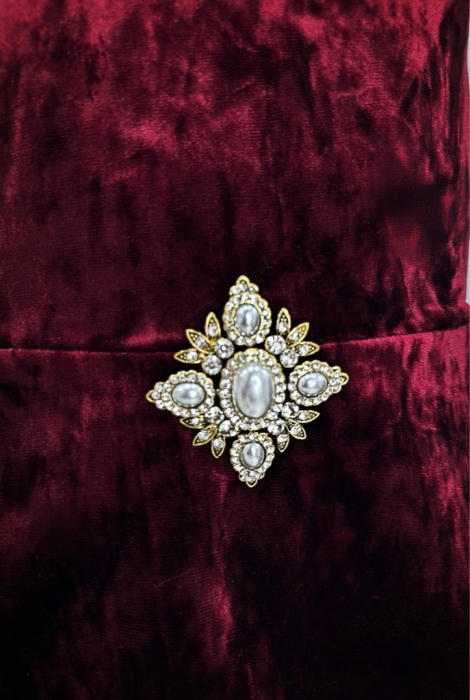 Топ-корсет "Жофруа" бордо, удлинённый, бархат