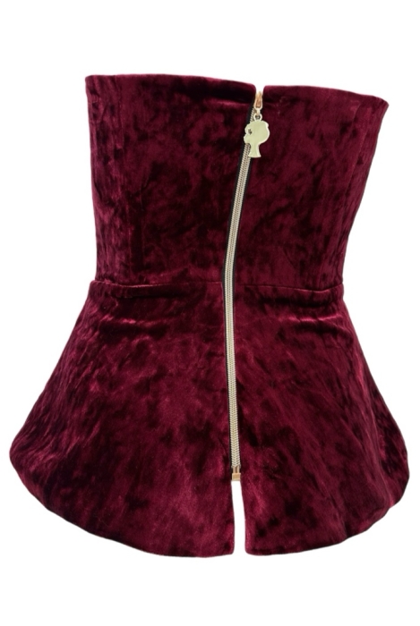 Топ-корсет "Жофруа" бордо, удлинённый, бархат