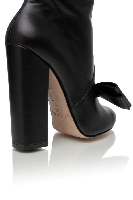 Ботфорты кожа черные с бантом