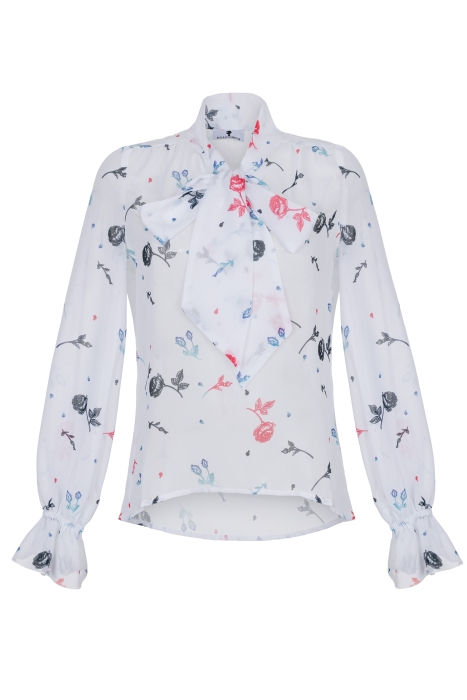 Блуза "Верене" молочная, разноцветный принт