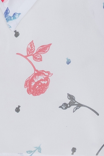 Блуза "Верене" молочная, разноцветный принт