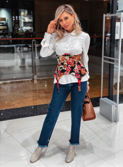 Джинсы "Марсель" синие, высокая талия