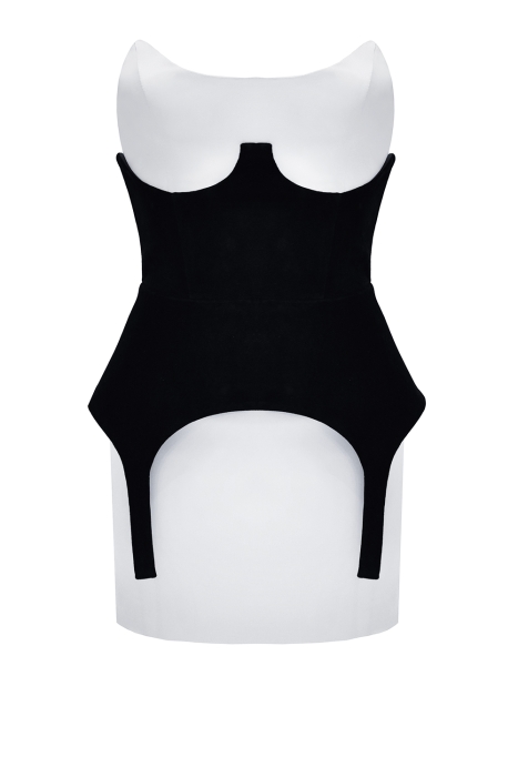 Платье "Джулия" белое, атлас, с корсетом бархат