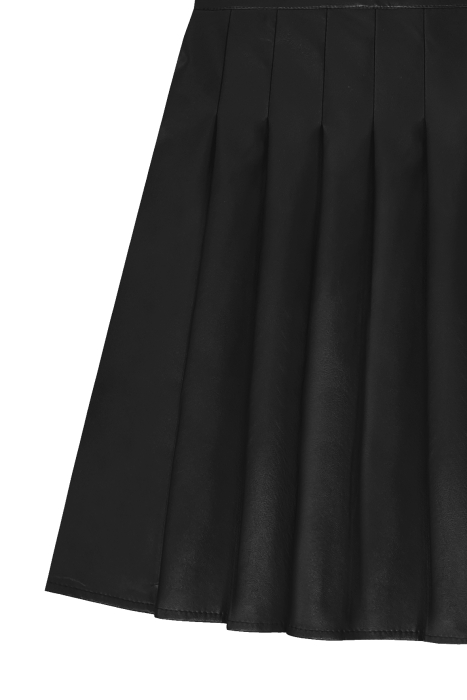 ,Юбка "Алексия" черная, плиссе, эко-кожа