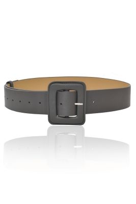 Ремень "пояс" темно-серый (графит), широкий (45мм), эко-кожа, пряжка