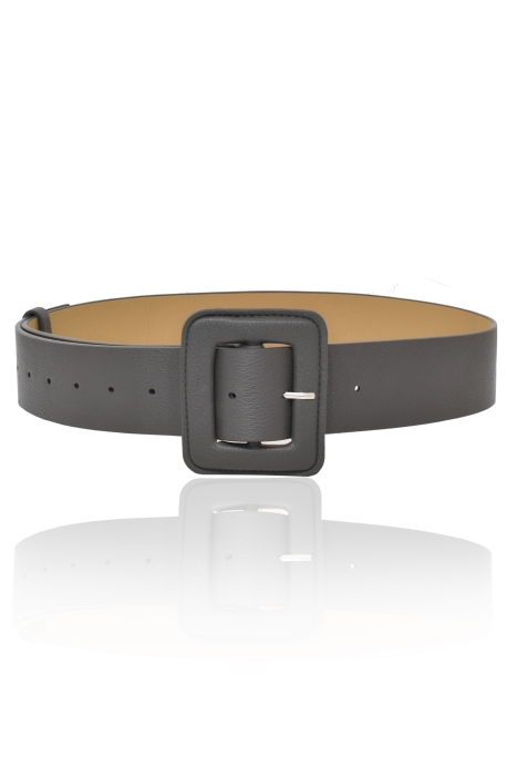 Ремень "пояс" темно-серый (графит), широкий (45мм), эко-кожа, пряжка