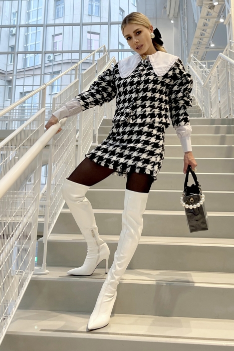 Блуза - рубашка "широкий острый воротник", белая