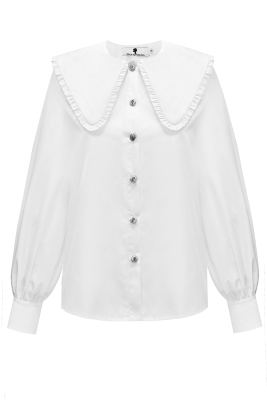 Блуза - рубашка "широкий острый воротник", белая