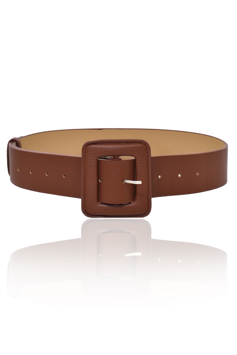 Ремень "пояс" коричневый, широкий (45мм), эко-кожа, пряжка