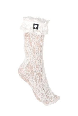 Носки - гольфы "Ажур" белые, капрон