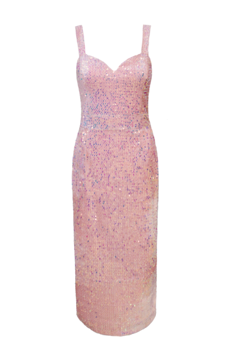 Платье "Бэль" розовое, пайетки, мини