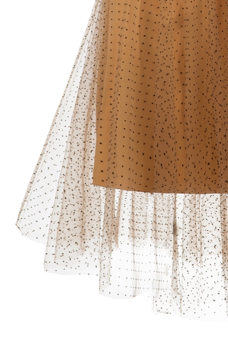 Платье "Дарлин" бежевое, фатин в точку