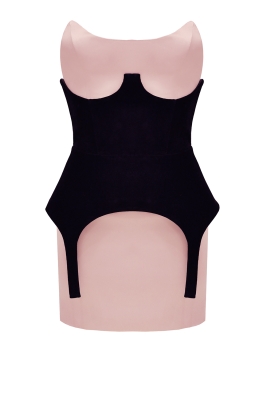 Платье "Джулия" бежевое, атлас, с корсетом бархат