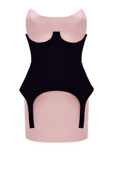 Платье "Джулия" бежевое, атлас, с корсетом бархат