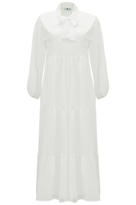 Платье "Маргарита" белое, с бантом, шифон, макси