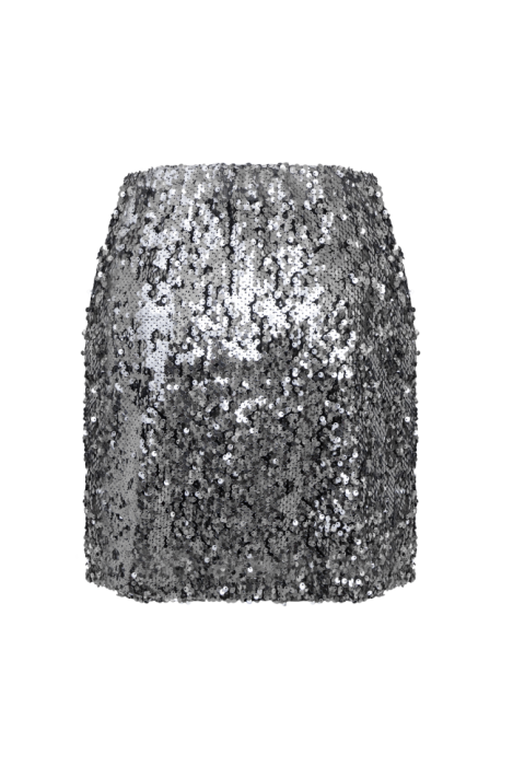 Юбка "Тейра" черная, серебристые пайетки (42 см)