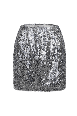 Юбка "Тейра" черная, серебристые пайетки (42 см)