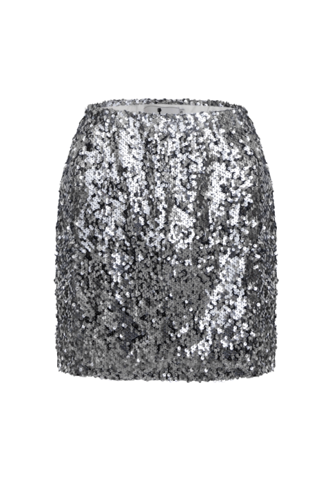 Юбка "Тейра" черная, серебристые пайетки (42 см)