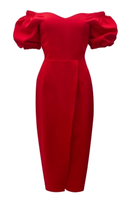 Платье "Эльзи" красное, миди