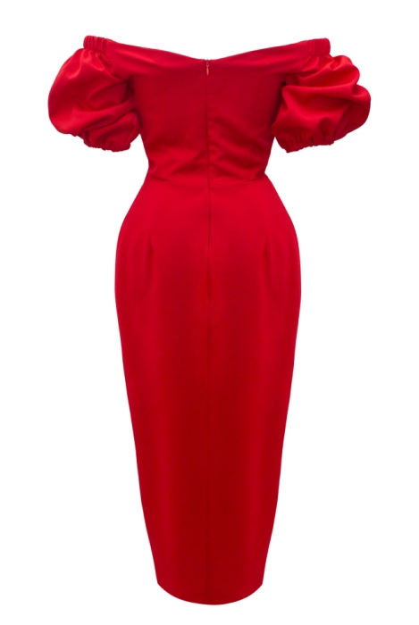 Платье "Эльзи" красное, миди