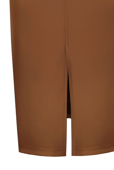 Юбка "Адреа" коричневая, миди, эко - кожа