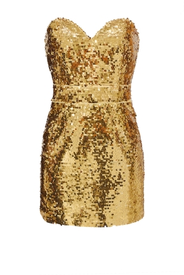 Платье "Мариэль" золотистое, пайетки, мини