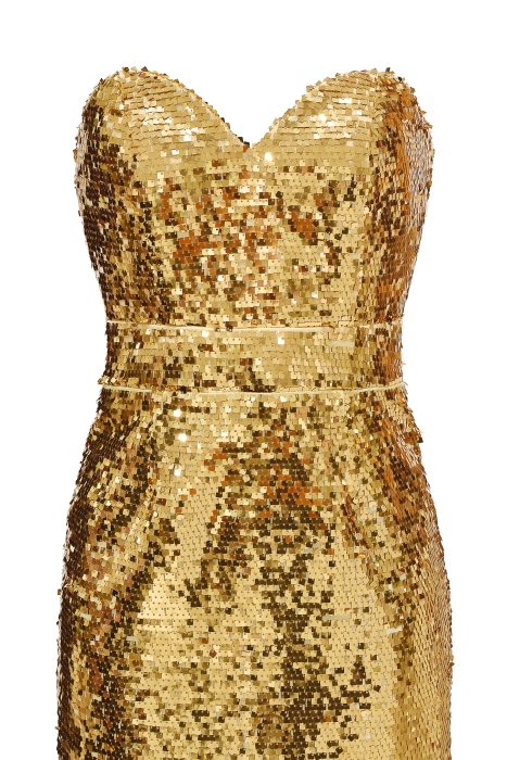 Платье "Мариэль" золотистое, пайетки, мини