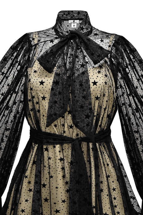 Платье "Вилена" черное, со звездами