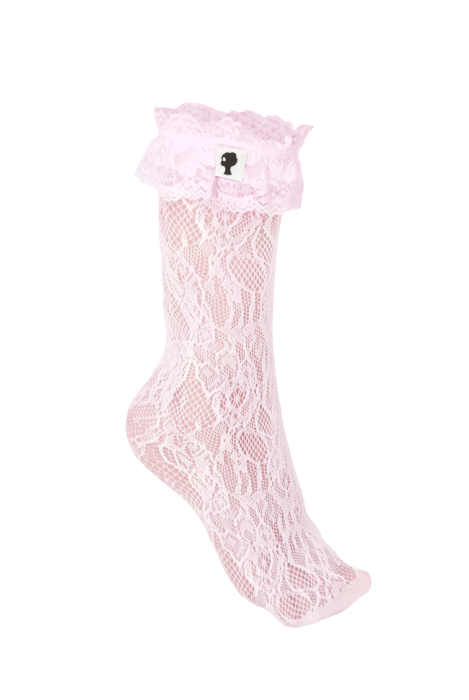Носки - гольфы "Ажур" розовые,, капрон