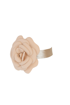 Брошь - чокер "Камелия" бежевая