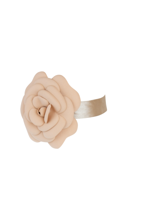 Брошь - чокер "Камелия" бежевая