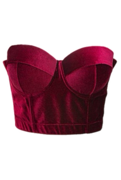 Топ - корсет "Бенита" красный (бордо) бархат