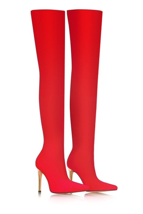 Ботфорты "SS-18" бифлекс красные