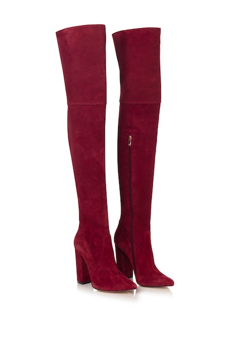 Ботфорты замша бордовые