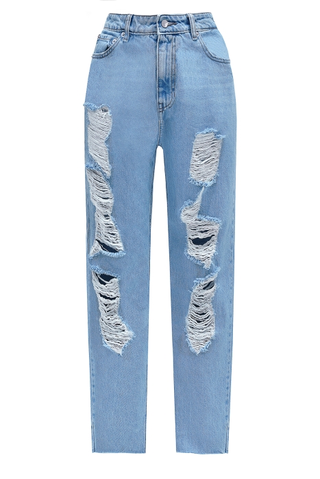 Джинсы "Марсель" голубые, с рваной отделкой