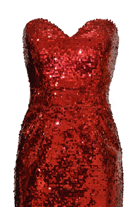 Платье "Мариэль" красное, пайетки, мини