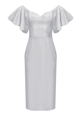 Платье "Стефания" серебристое, люрекс