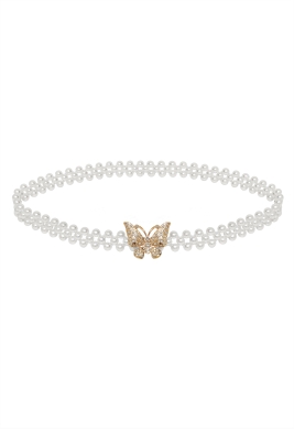 Пояс (ремень) "жемчуг" молочный