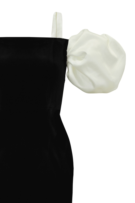 Платье "Офелия" черное, бархат, молочные рукава фонарики