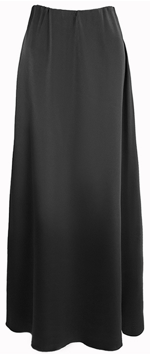 Юбка "атлас" эко-шелк плотный, черная (длина 100 см)