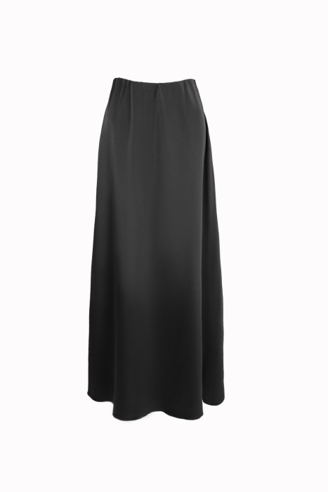 Юбка "атлас" эко-шелк плотный, черная (длина 100 см)