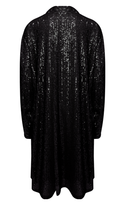 Кардиган - кимоно - накидка "Антель" черный, черные пайетки