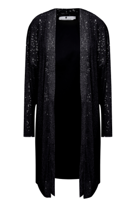 Кардиган - кимоно - накидка "Антель" черный, черные пайетки