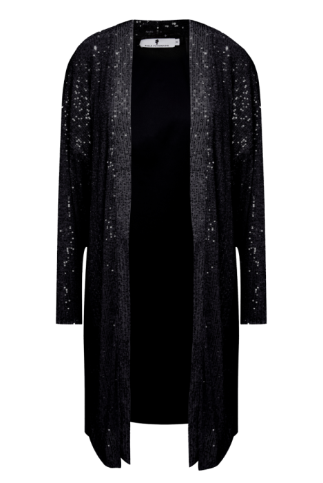 Кардиган - кимоно - накидка "Антель" черный, черные пайетки