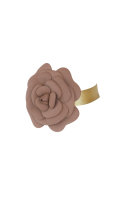 Брошь - чокер "Камелия" темно-бежевая