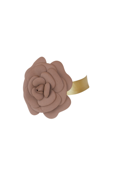 Брошь - чокер "Камелия" темно-бежевая