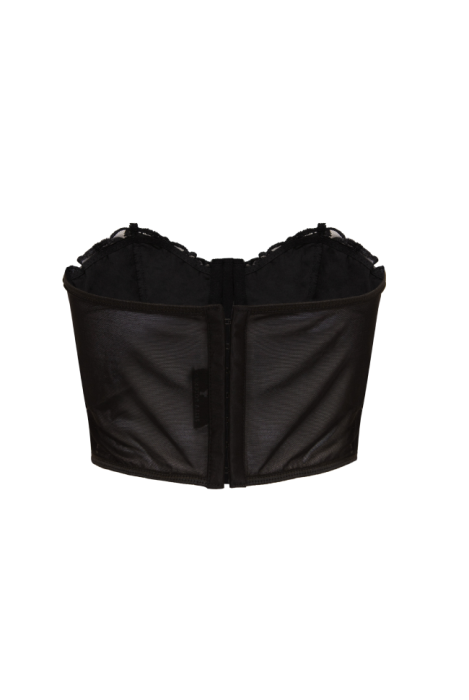 Топ - корсет , Черный , Кружева